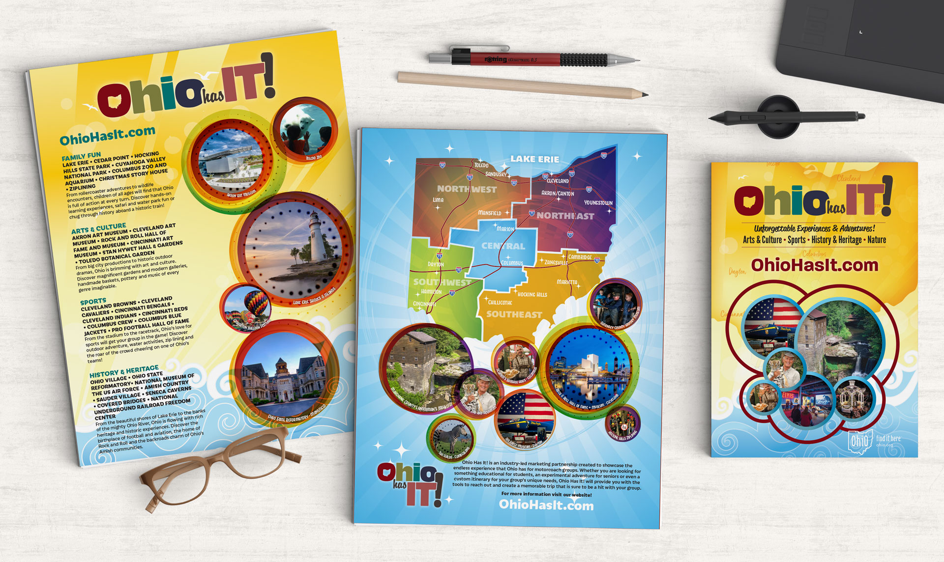 Display and Handouts for “Ohio Has It!” - The state marketing arm for group tourism to Ohio.